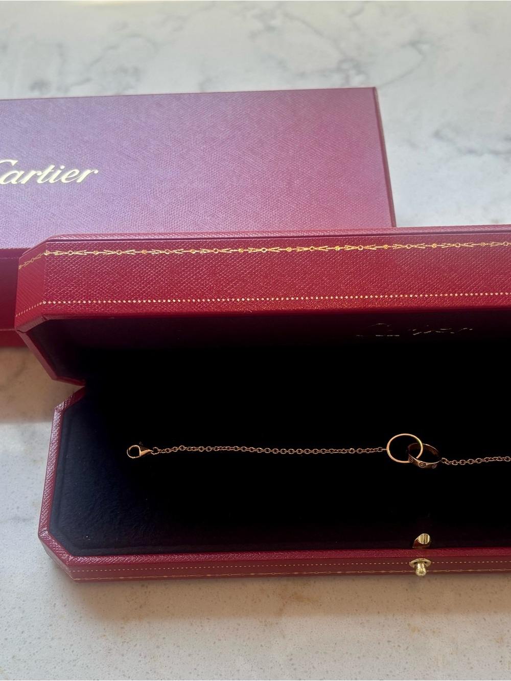 Cartier Rose Gold Love Bracelet, On Chain - Picture 2 of 4